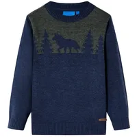 VidaXL Kinderpullover Gestrickt Marineblau 104