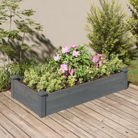 VidaXL Hochbeet mit Einsatz Grau 120x60x25 cm Massivholz Tanne