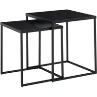 KADIMA DESIGN 2er Set Beistelltische, Industriestil, Stahlkonstruktion, Anti-Rutsch. 40x40x45