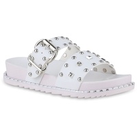 Stiefelparadies Damen Pantoletten in Weiss