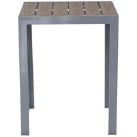 Gardissimo Aluminium Gartentisch Alma 70x70 Silber mit Nonwood Tischplatte,