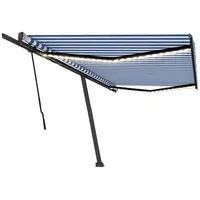 VidaXL Markise Manuell Einziehbar mit LED 500x300 cm Blau