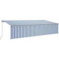 VidaXL Markise Manuell Einziehbar mit Rollo 6x3 m Blau