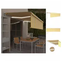 VidaXL Markise Automatisch mit Rollo LED Windsensor 5x3m Gelb