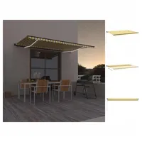 VidaXL Markise Manuell Einziehbar mit LED 500x300 cm Gelb