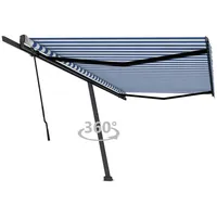 VidaXL Standmarkise Manuell Einziehbar 500x350 cm Blau/Weiß