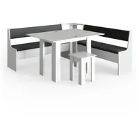 Vicco Eckbankgruppe Roman Weiß, 180x180cm Esszimmergruppe Eckbank Sitzgruppe