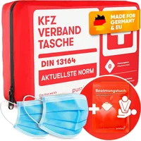Purahelp PURAHELP® Erste-Hilfe-Tasche Verbandstasche Auto nach [DIN 13164] gefüllt,