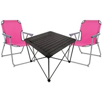 Mojawo 3teiliges Campingmöbel Set Campingtisch Campingstuhl L70xB70xH56cm
