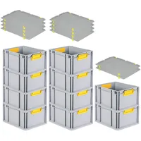 Proregal 10x Eurobox NextGen Color mit Auflagedeckel & Schiebeschnappverschlüsse