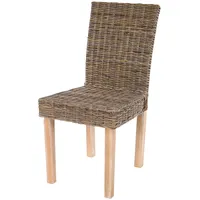 MCW 4er-Set Esszimmerstuhl Korbstuhl Stuhl Küchenstuhl Littau, Kubu-Rattan