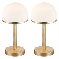 ETC Shop Nachttischleuchte LED Touchdimmer Tischlampe gold Schlafzimmerlampe Leselampe