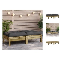 VidaXL Gartenhocker mit Kissen 2 Stk. Kiefernholz Imprägniert