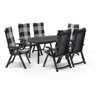 SHAF Milano 7-tlg. Outdoor-Essgruppen-Set | Klappstuhl anthrazit | mit