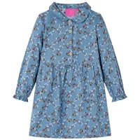 VidaXL Kinderkleid mit Langen Ärmeln Petrolblau 140