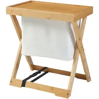 [en.casa] Campingtisch, Natur, Naturmaterialien, 48x53x32 cm, Gartenmöbel, Gartentische, Klapptische