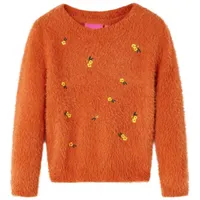 VidaXL Kinderpullover Gestrickt Dunkelorange 140