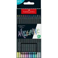 Faber-Castell Black Edition Metallic Buntstifte farbsortiert, 12 St.