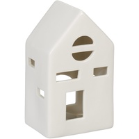 Relaxdays Teelichthaus Keramik, Weiß