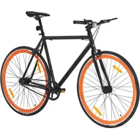  Fahrrad mit Festem Gang Schwarz und Orange 700c 59