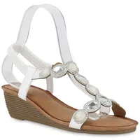 VAN HILL Damen Keilsandaletten in Weiss