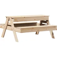 VidaXL Picknicktisch mit Sandkasten für Kinder Massivholz Kiefer