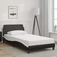 VidaXL Bettgestell mit Kopfteil Schwarz und Weiß 100x200 cm
