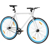  Fahrrad mit Festem Gang Weiß und Blau 700c 55