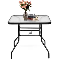 Costway Bistrotisch 81 x 81 x 71 cm Schwarz/Braun