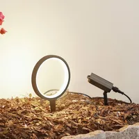 LINDBY LED-Solar-Erdspießleuchte Syrene, 18 cm, schwarz, Alu