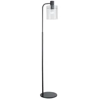 LUCANDE Stehleuchte Eirian, schwarz, Glas, 150 cm hoch, E27