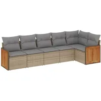 VidaXL Garten-Sofagarnitur 6-tlg. beige
