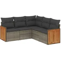 VidaXL Garten-Sofagarnitur 5-tlg. grau