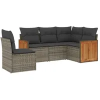 VidaXL Garten-Sofagarnitur 5-tlg. grau