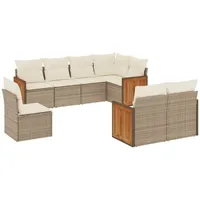VidaXL Garten-Sofagarnitur 8-tlg. beige