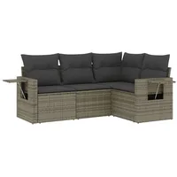 VidaXL Garten-Sofagarnitur 4-tlg. grau