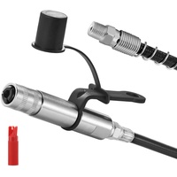 Vevor Fettpressen-Kupplung, 10.000 PSI Hochdruck, 3-Backen-Verriegelung, Schnellverschluss-Fettpressenspitze mit Schlauch/Zerk-Fittings-Reiniger/auslaufsicherer