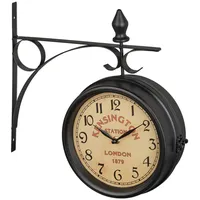 Relaxdays Bahnhofsuhr 34 cm HBT 33 x 34 x