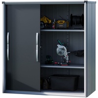 Gfp Geräteschrank Metall 180x75x191 cm Gartenschrank wetterfest mit Schiebetür