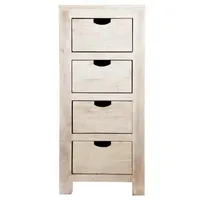 Massivmoebel24 Kommode Akazie 45x40x100 white stone getüncht NATURE white