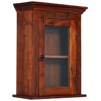 Massivmoebel24 Hängevitrine Akazie Farbe:Dunkelbraun lackiert Größe:52x24x69 cm (BxTxH)