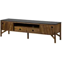 MASSIVMOEBEL24.DE TV-Board Mango 180x45x50 braun geölt / dunkler Granit
