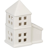 Relaxdays Teelichthaus Keramik, weiß