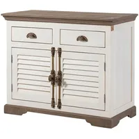 MASSIVMOEBEL24.DE Sideboard Mango 107x45x90 weiß lackiert TOULOUSE #107),