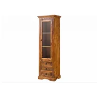 Massivmoebel24 Vitrine Akazie 60x44x190 honig lackiert OXFORD #0528