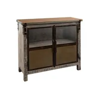 Massivmoebel24 Sideboard Mango 100x40x90 braun lackiert HEAVY INDUSTRY #227