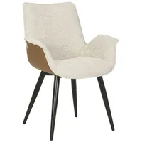 Massivmoebel24 Polsterstuhl Stahlgestell 66x62x86 beige / braun ELLA #100