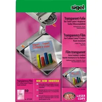 Sigel Overheadfolien für Farb-Laser/-Kopierer, transparent, 125 50 Blatt