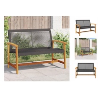 VidaXL Gartenbank Schwarz 112 cm Poly Rattan und Akazienholz