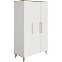 Paidi Kinderkleiderschrank Oscar 124 x 206 cm Eiche weiß